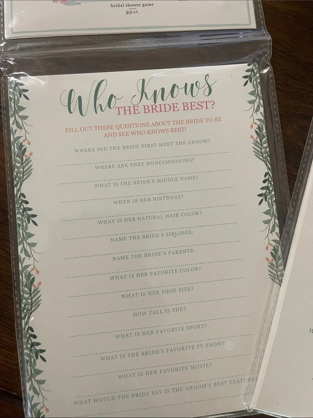 Three Bridal Shower Games